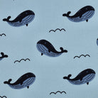 Tissu sweat baleine bleu