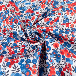 Tissu Liberty WILTSHIRE - Rouge & Bleu