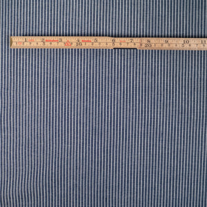 Coupon de Tissu Jean léger - Rayé - Bleu Marine - 155g/m2