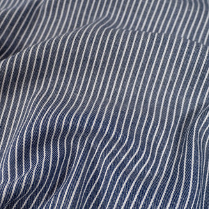 Coupon de Tissu Jean léger - Rayé - Bleu Marine - 155g/m2
