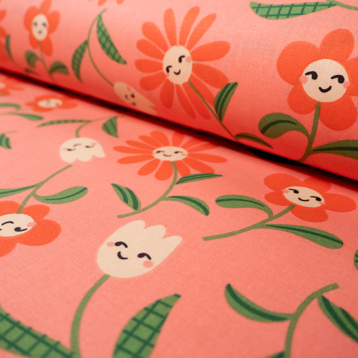 Toile enduite - Lisa - Lait fraise