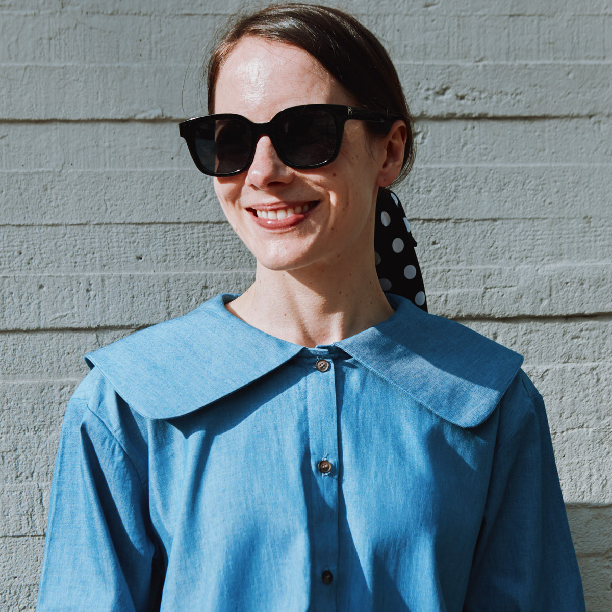 chemise femme col marin version longue patron Amsterdam chambray