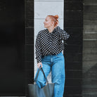 chemise femme élégante cousue main patron Amsterdam viscose à pois