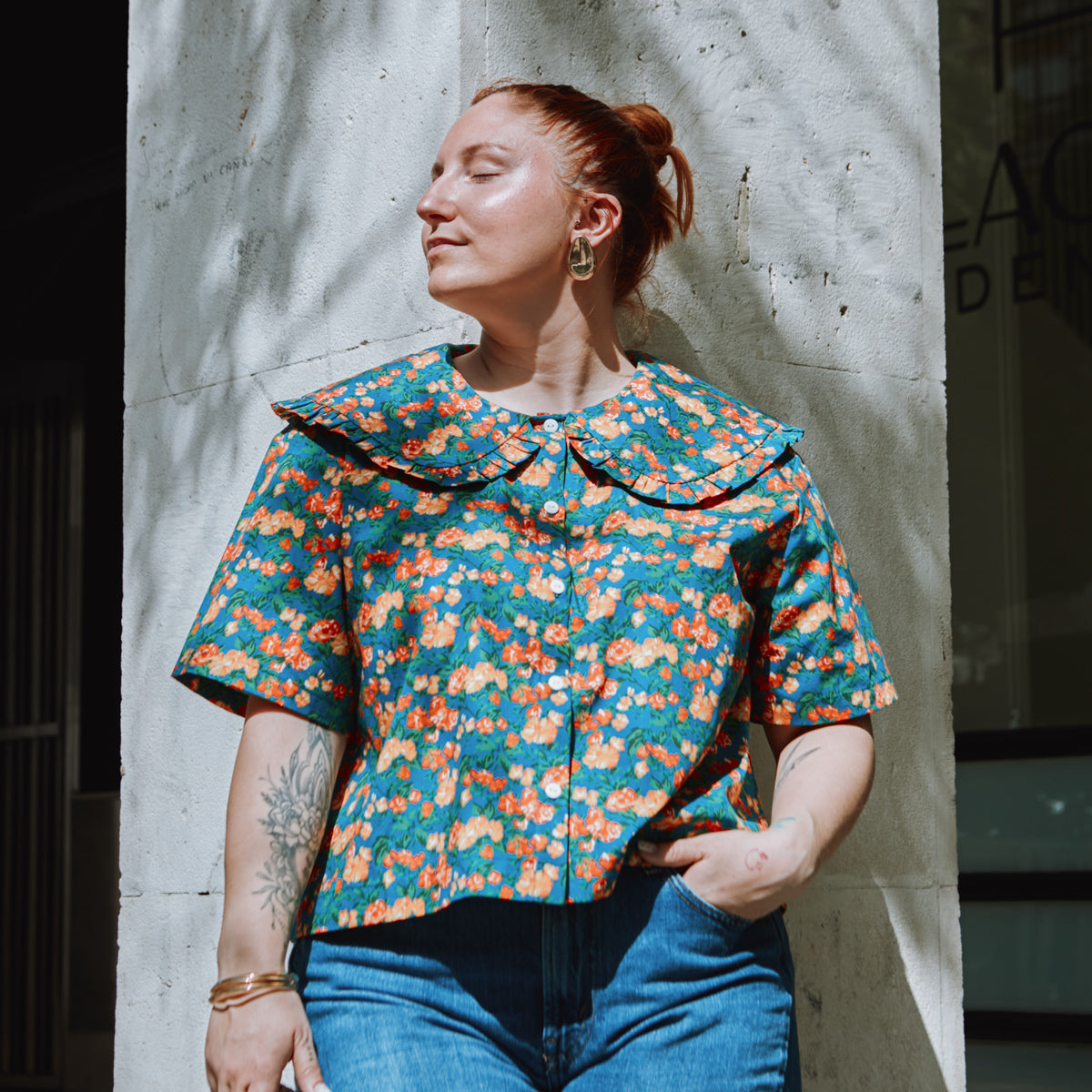 chemise femme col rond manches courtes patron Amsterdam