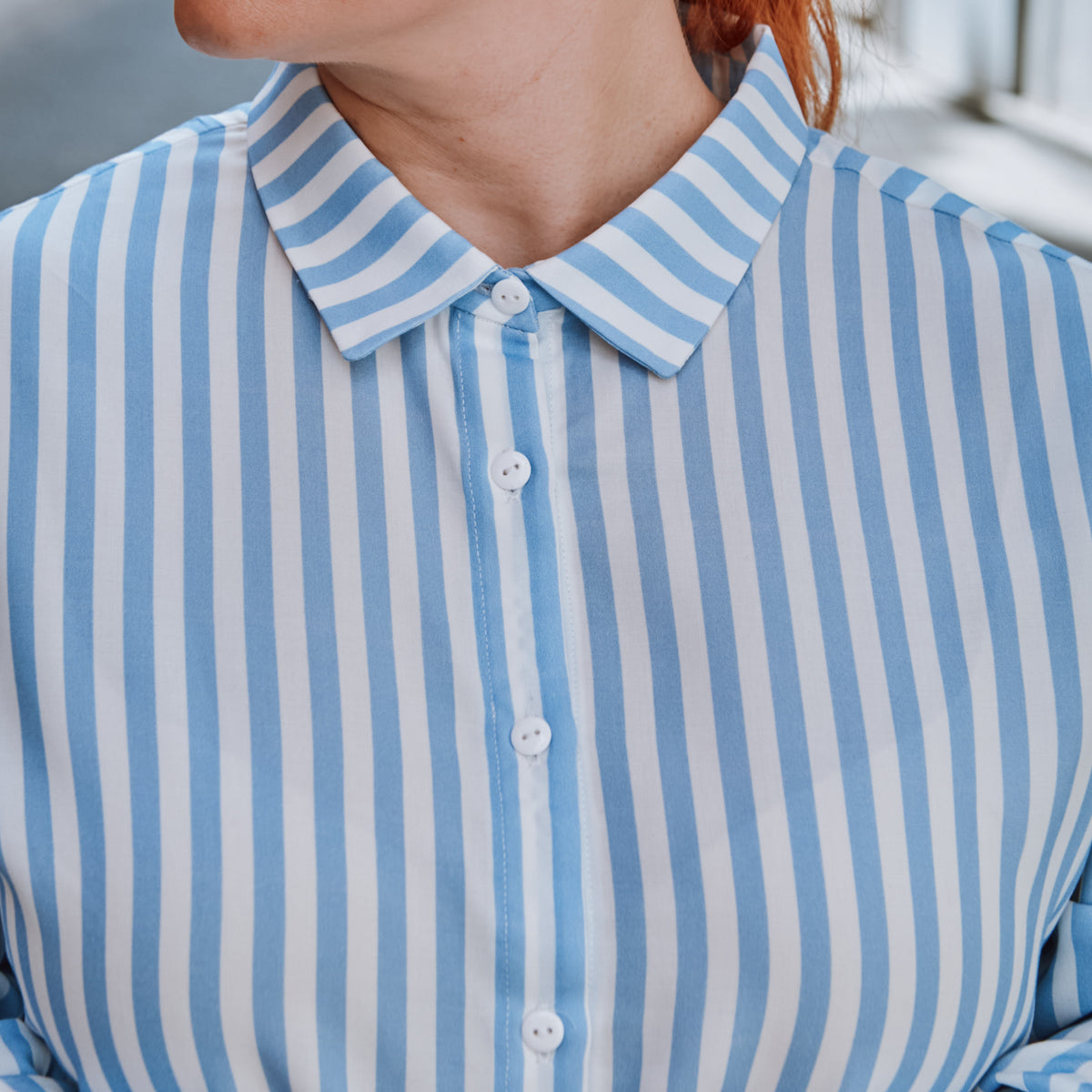 chemise femme casual chic patron de couture Amsterdam en viscose rayée