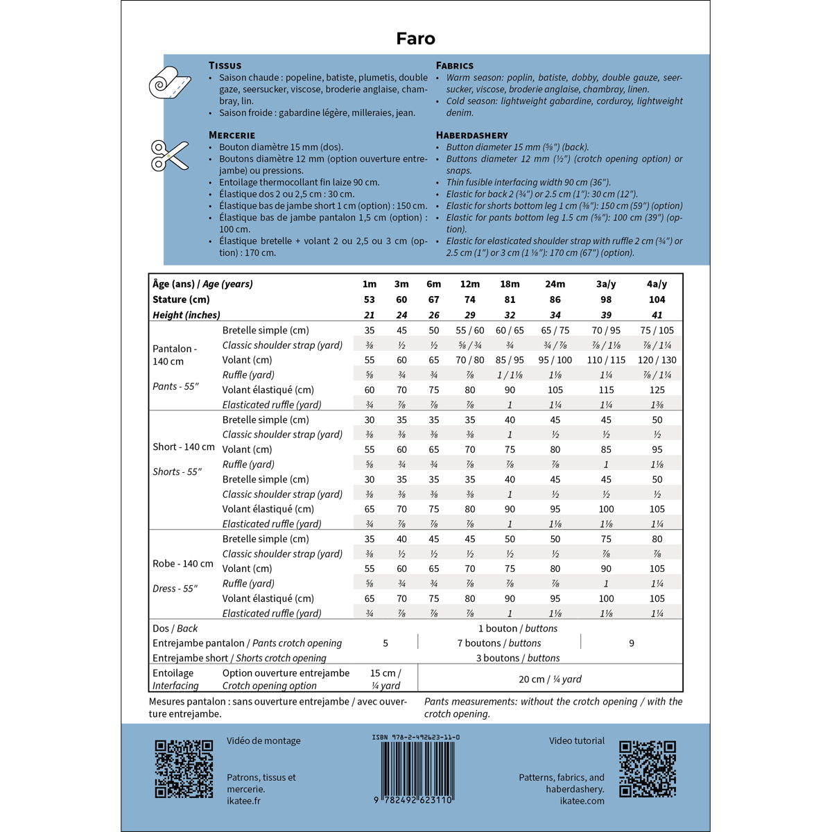 patron de couture barboteuse robe combinaisons enfant clair intuitif projetable bébés qualité