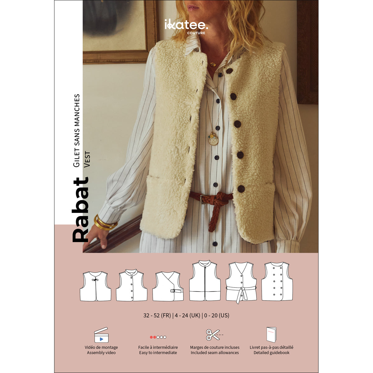 Patron de couture gilet de berger femme