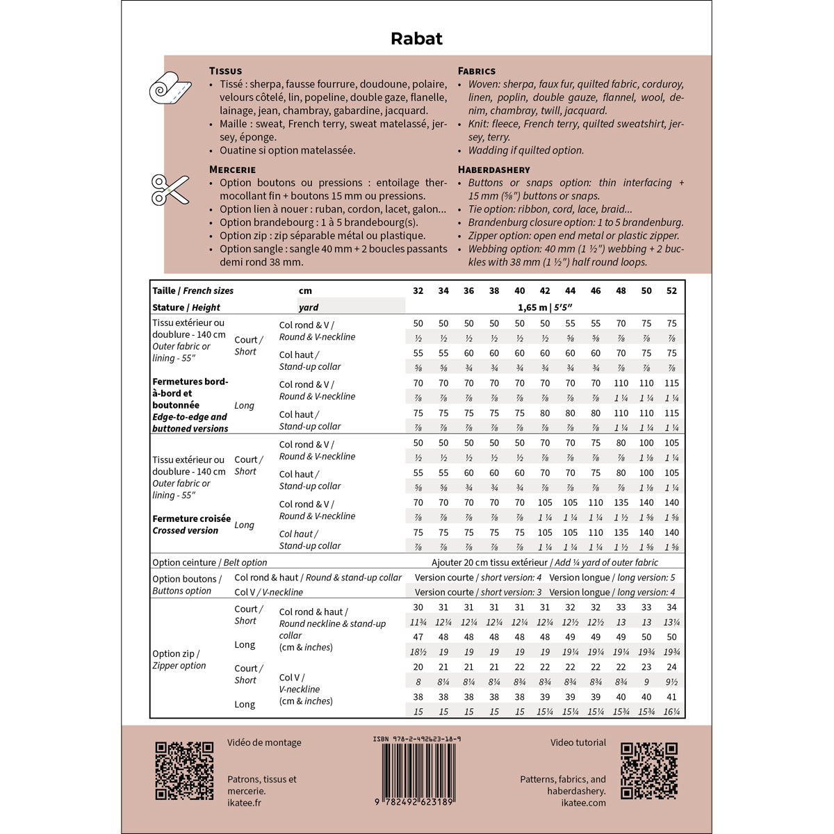 patron gilet sans manche RABAT