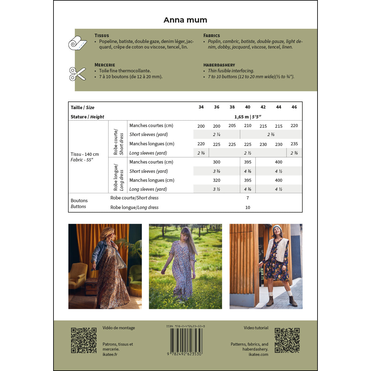 Patron de robe pour femme format papier