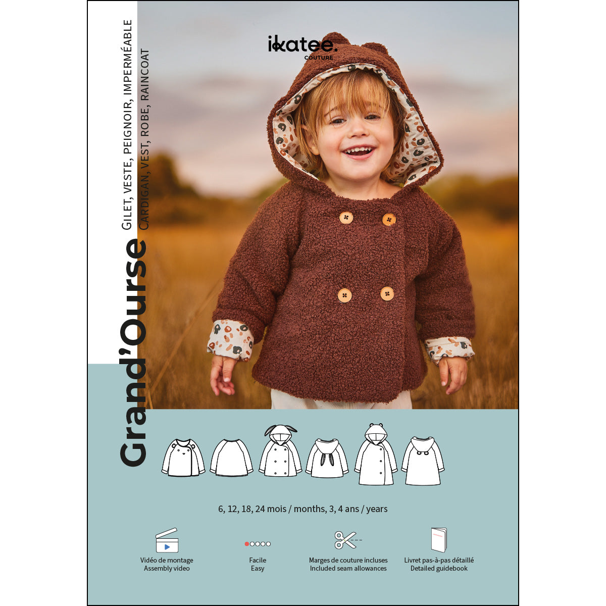 patron de couture gilet manteau bébé