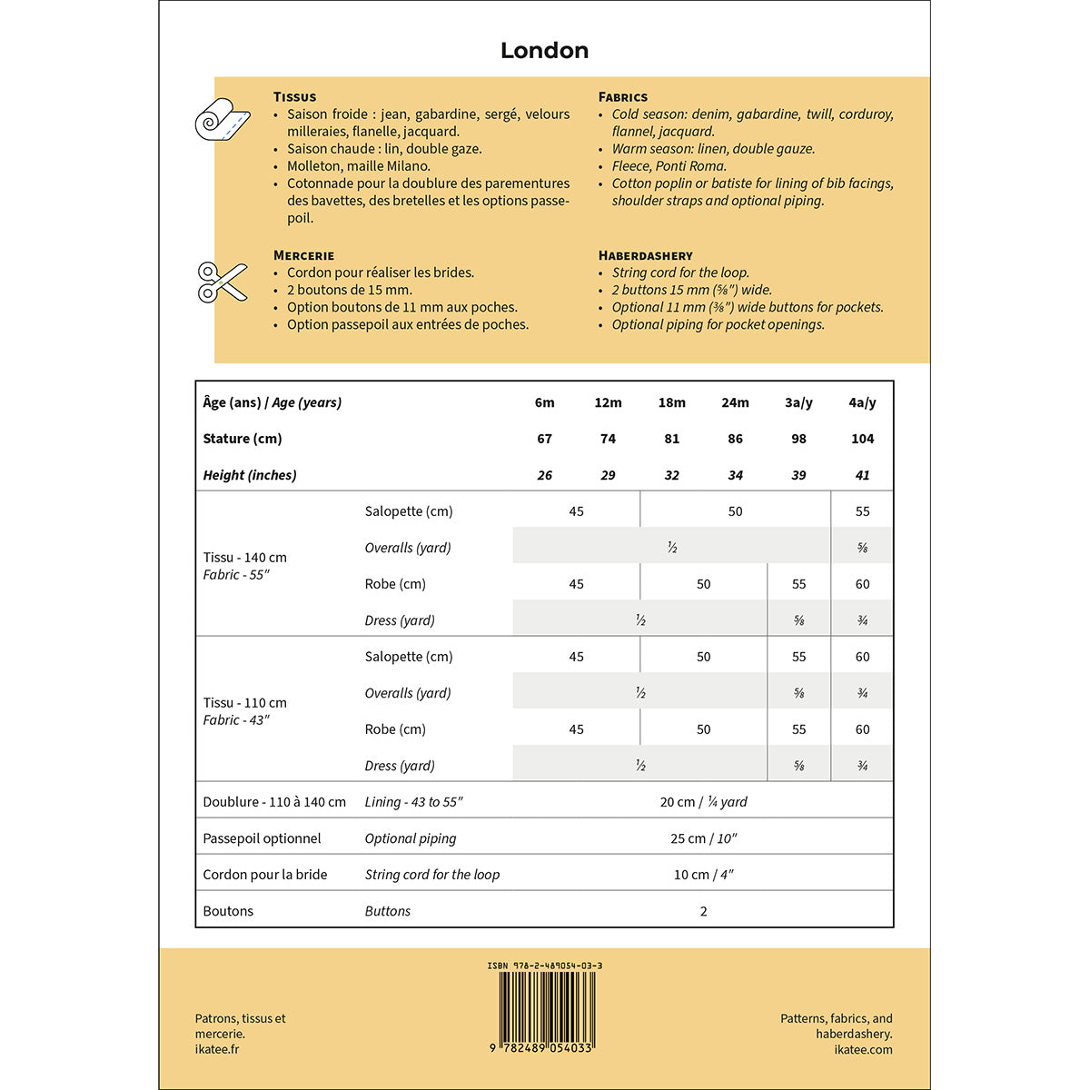 Patron de salopette et robe pour bébé format pdf
