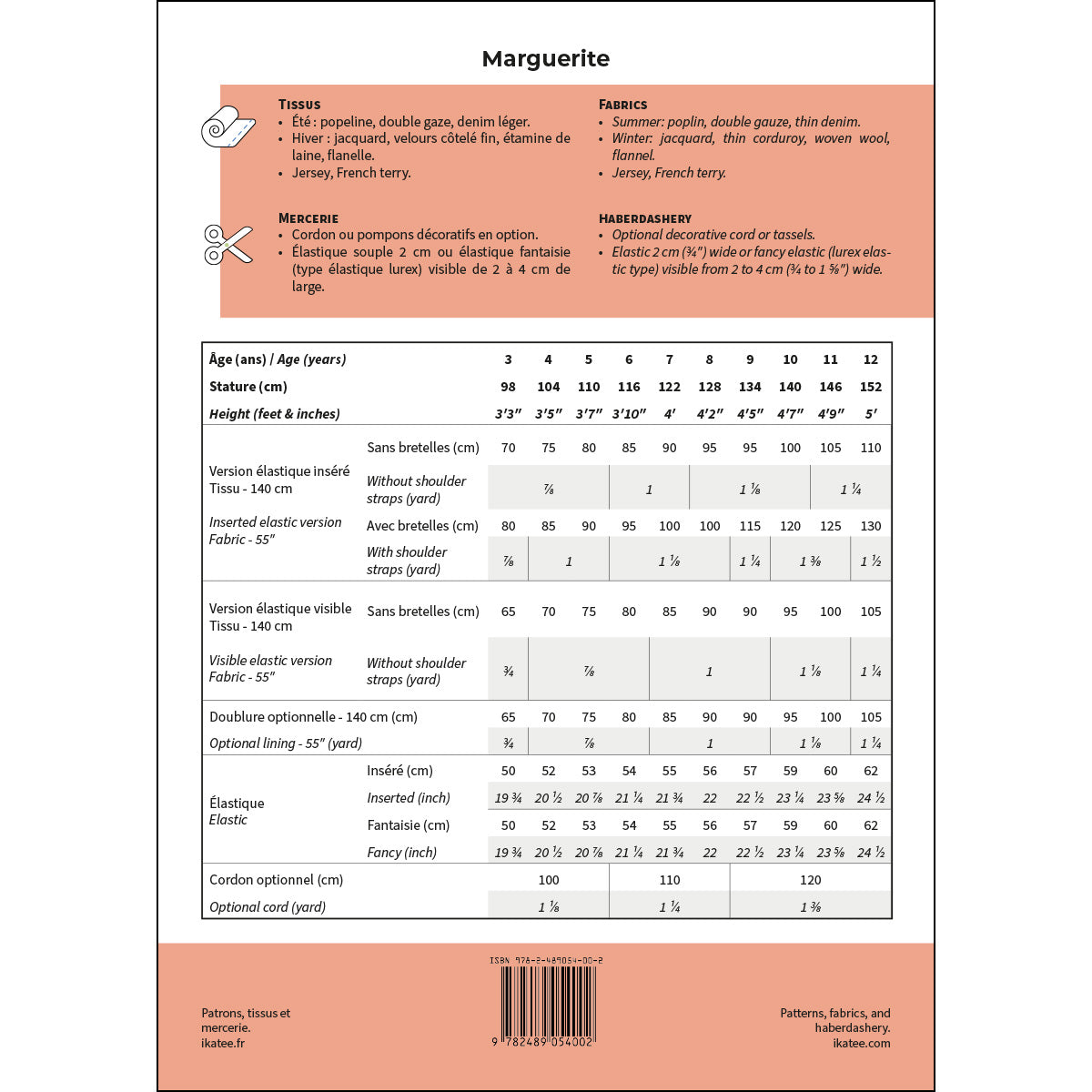 Patron de jupe pour enfant format papier 
