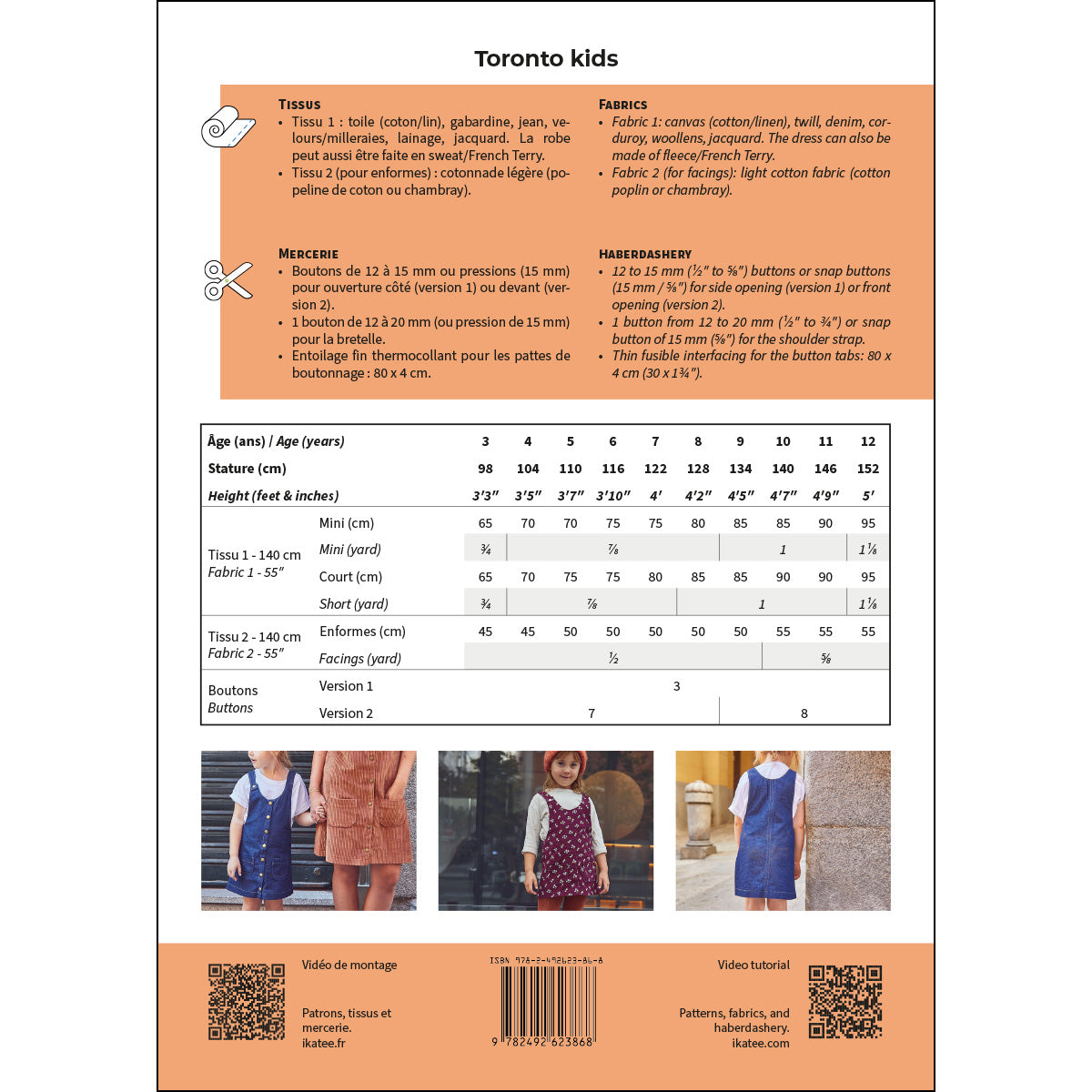 TORONTO KIDS Children's dress paper sewing pattern | ikatee