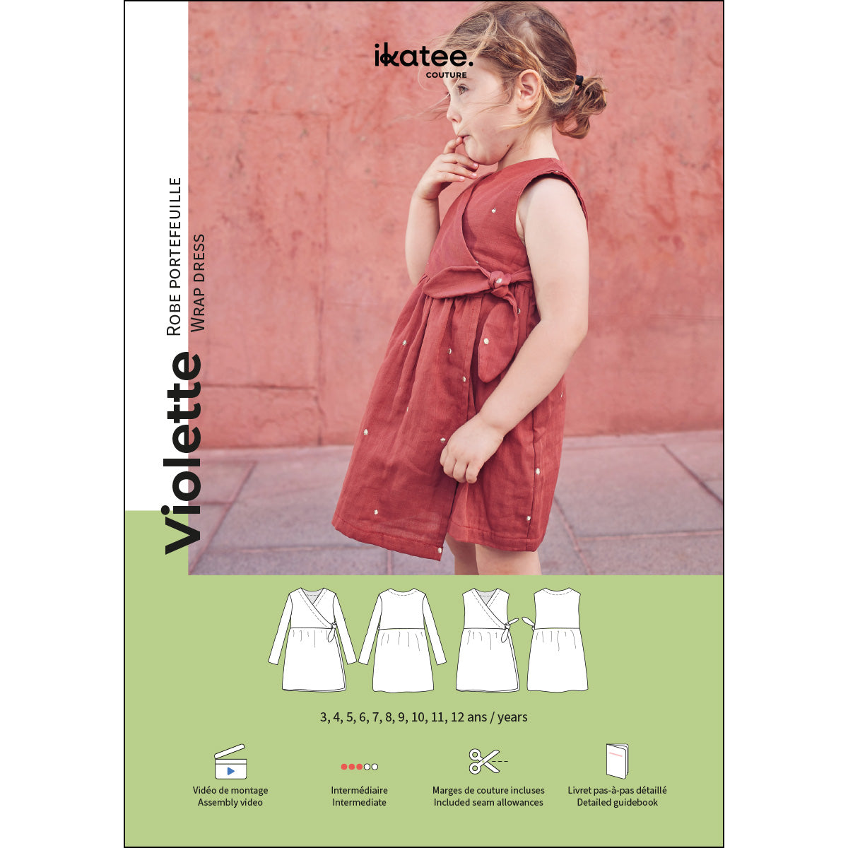 VIOLETTE Children's dress paper sewing pattern | ikatee