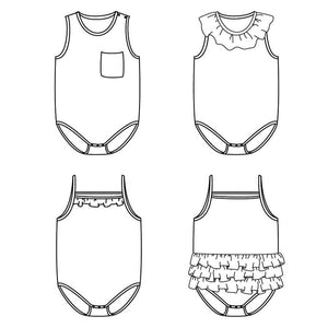 Duo bébé body MALMÖ et MALAGA pochette