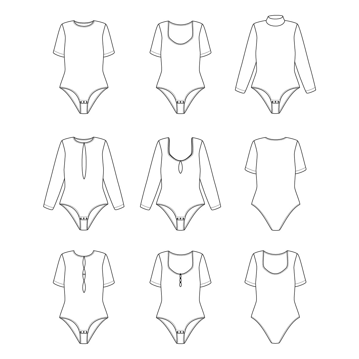 Body femme Paloma avec plusieurs versions d’encolure et fente optionnelle