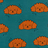 Tissu sweat - Poodles - Bleu canard