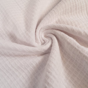Coupon de Tissu Gaze brodée - Petits carreaux - Blanc