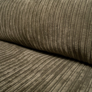 Velours irrégulier envers fourrure - Grosses côtes 4w - Vert olive