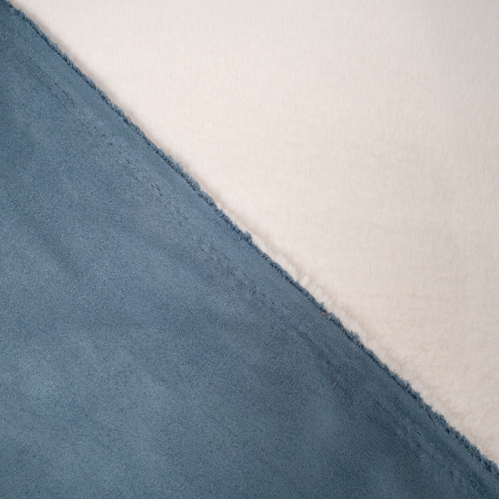 Suédine doublée fourrure - Bleu jean