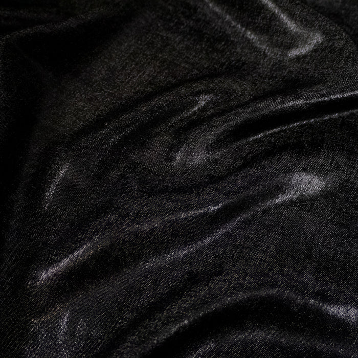Tissu lamé soyeux - Party - Noir brillant