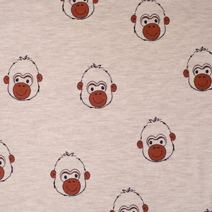 Jersey stretch - Happy monkey - Gris chiné 901