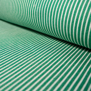 Coupon de Tissu Jean 11,7oz - Rayé - Vert Vif  - 330g/m2