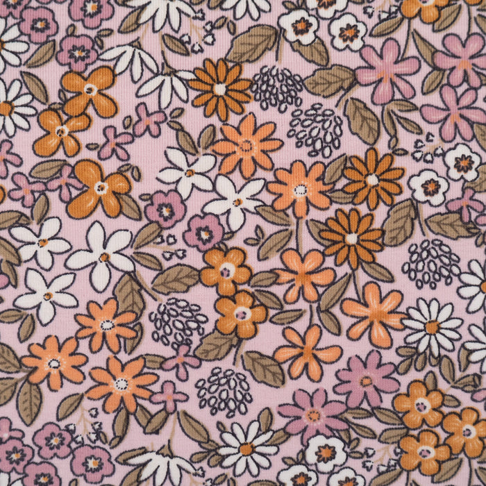 Coupon de Jersey stretch - Champêtre - Rose