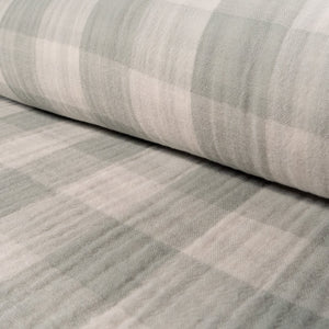 Coupon de Tissu Double gaze carreaux - Bi-face- Vert d'eau