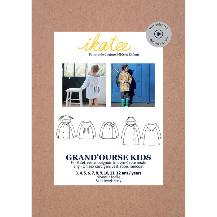 Patron gilet, veste et peignoir enfant GRAND’OURSE KIDS pochette
