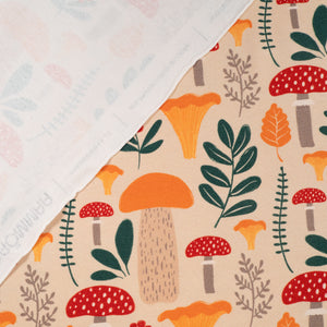 Jersey Stretch - Tygdrömmar® - Mushrooms - Beige