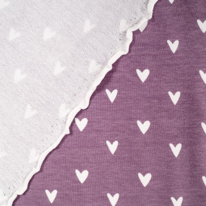 Sweat French terry - Tygdrömmar® - Hearts - Lilas