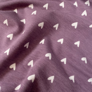 Sweat French terry - Tygdrömmar® - Hearts - Lilas