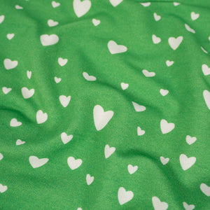 Coupon de French terry Bio Stretch ikatee® - Petit cœur - Vert