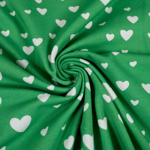 jersey vert motif cœur blanc 