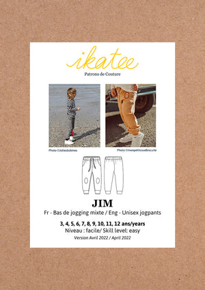 Patron pantalon jogging enfant JIM pochette