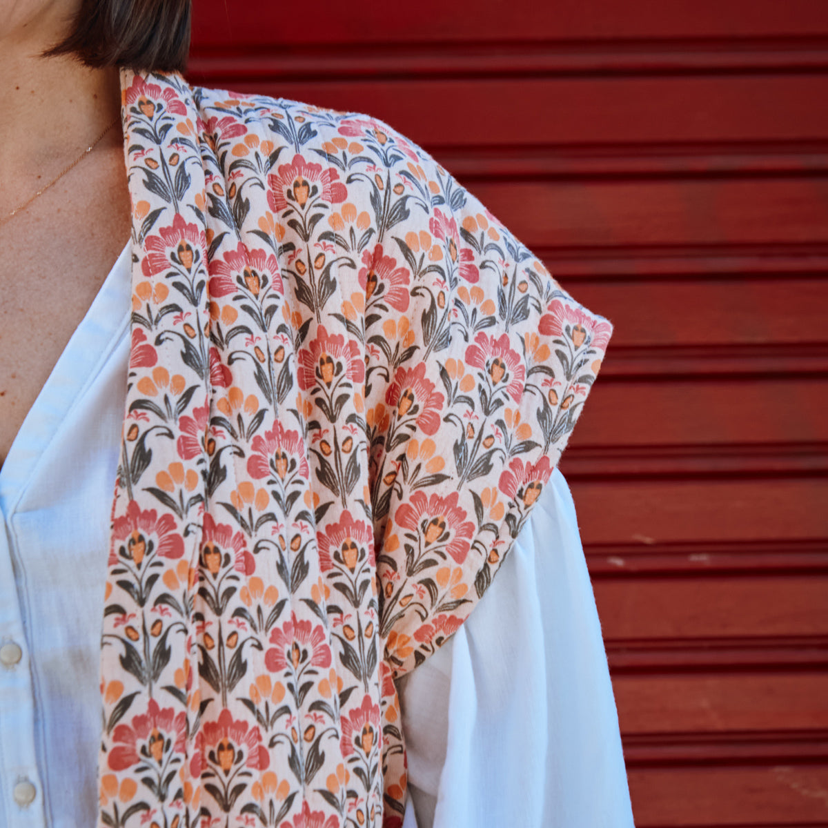 Gilet sans manches femme ample matelassé fleuri, épaules descendues – patron de couture Macao