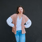 Gilet sans manches femme ample matelassé fleuri, épaules descendues – patron de couture Macao