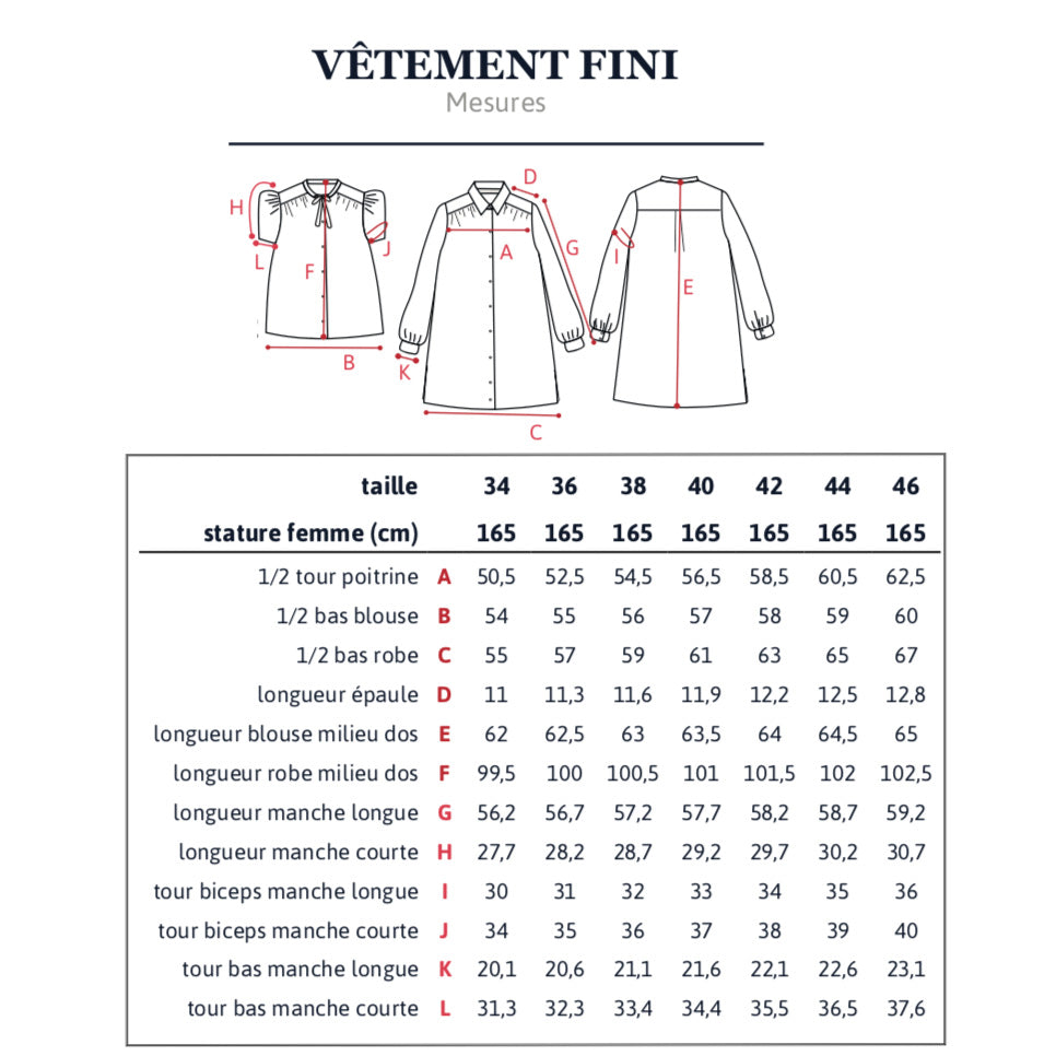 Patron de robe manches longues 