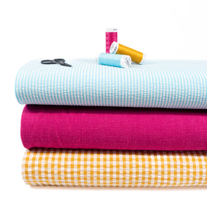 Coupon de Tissu Viscose Lin - Rose Fuchsia