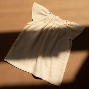 Tissu coton tissé - La Maison Naïve® - Petits carreaux - Blanc cassé