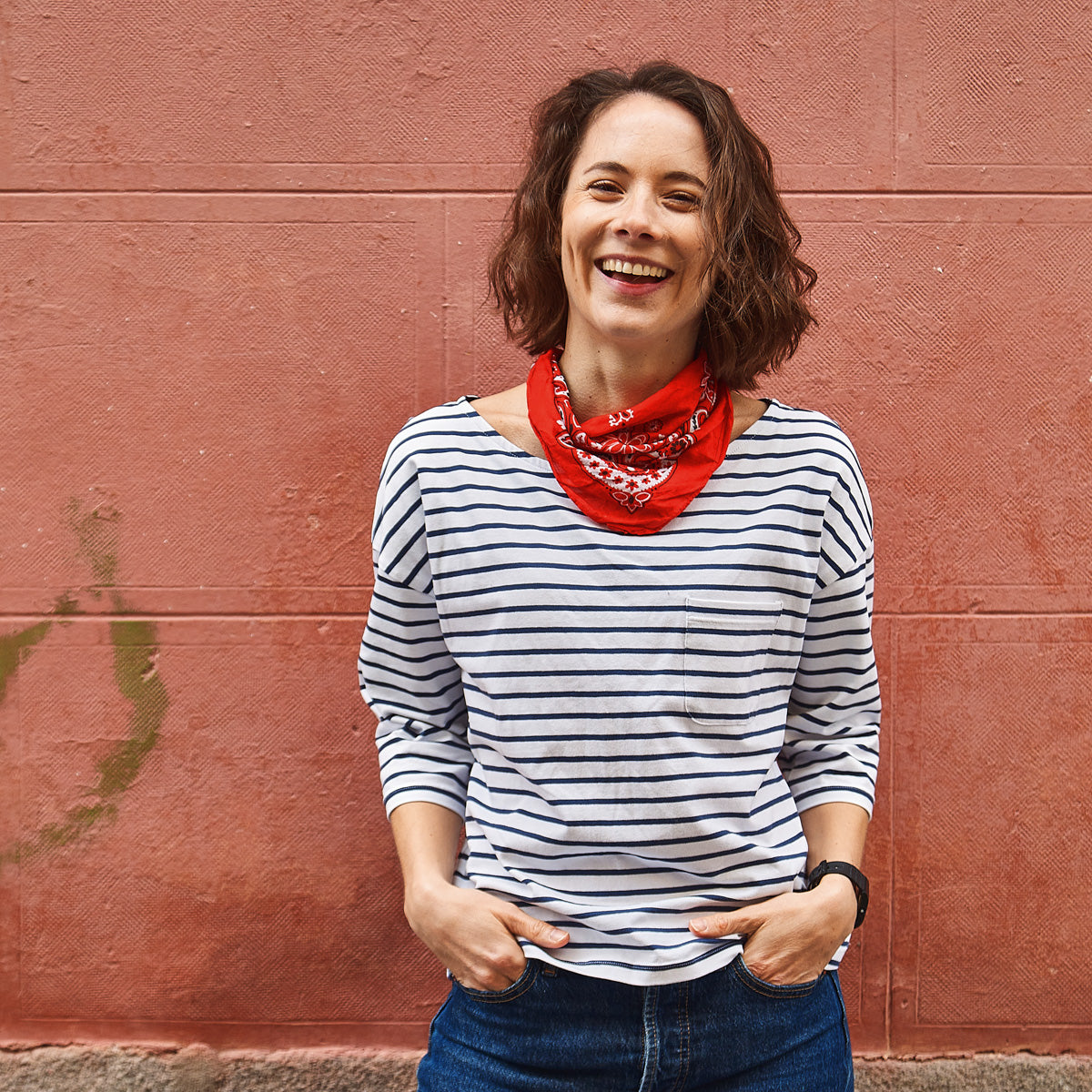 Col V T Shirt Mariniere Femme Tee-shirt Marinière Femme à