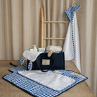 Patron accessoires de change bébé bleu et vichy