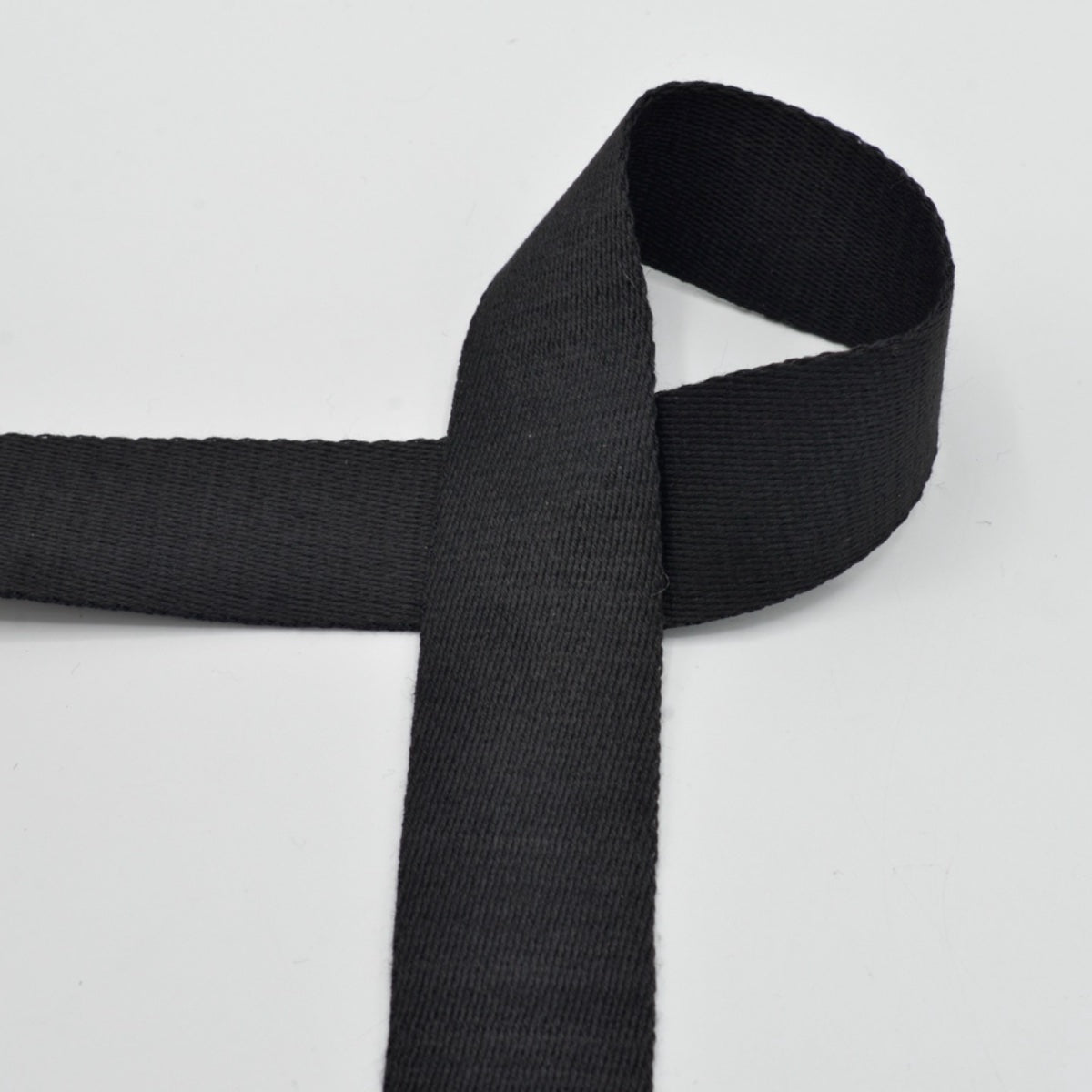 Ruban de sangle de sac à dos en polyester noir, largeur 38 mm