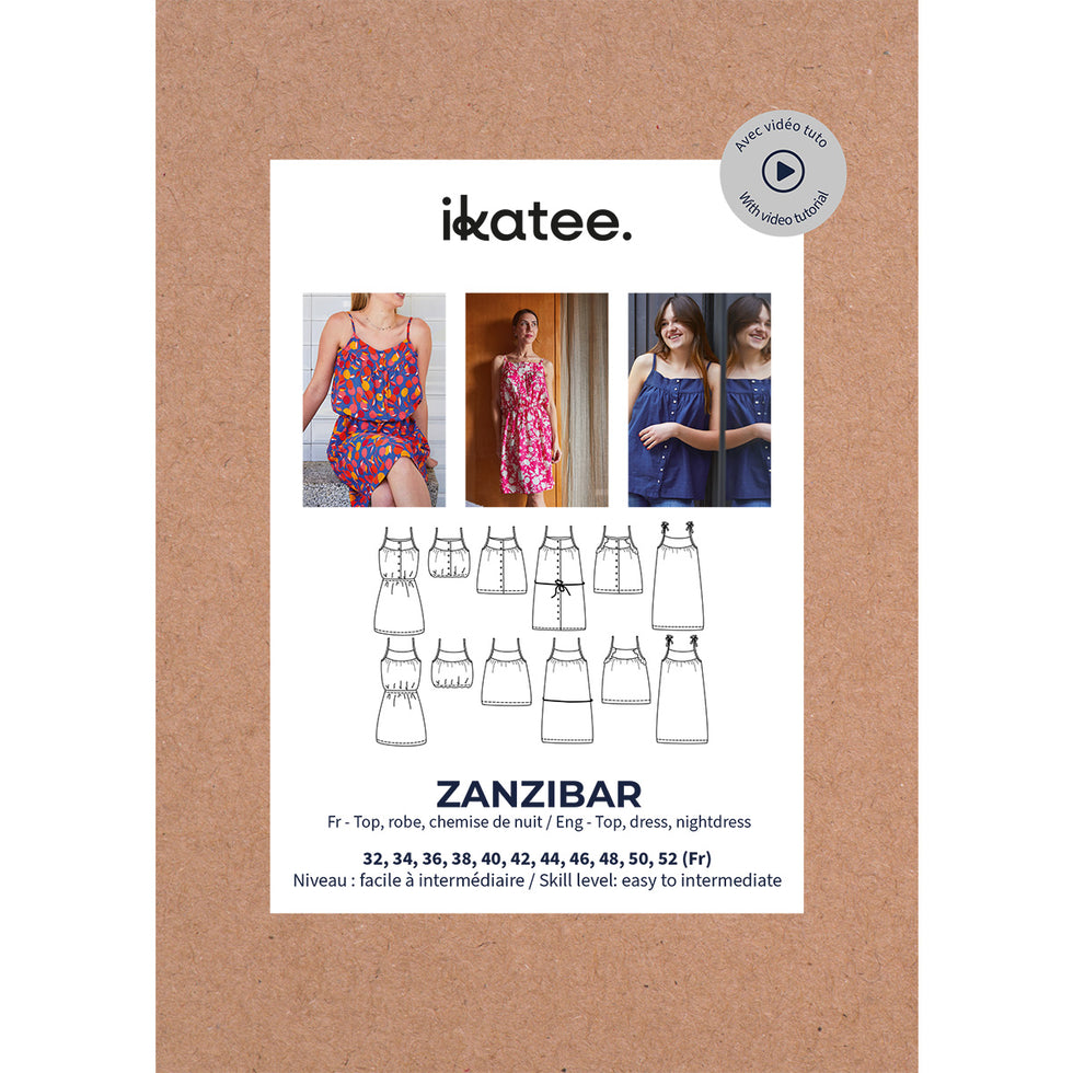 Top ou Robe ZANZIBAR patron de couture pochette - IKATEE
