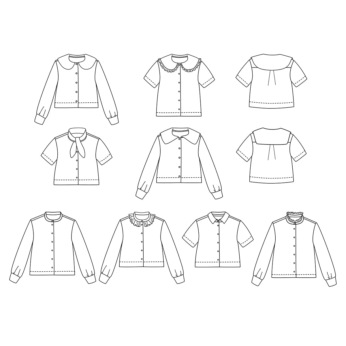 patron couture chemise femme avec options cols et manches Amsterdam