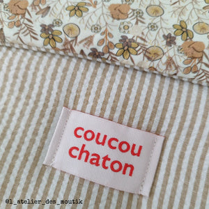 Étiquettes tissées ©ikatee - Coucou chaton - x5