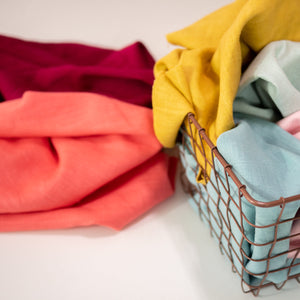 Coupon de tissu Lin Lavé - Rose tendre