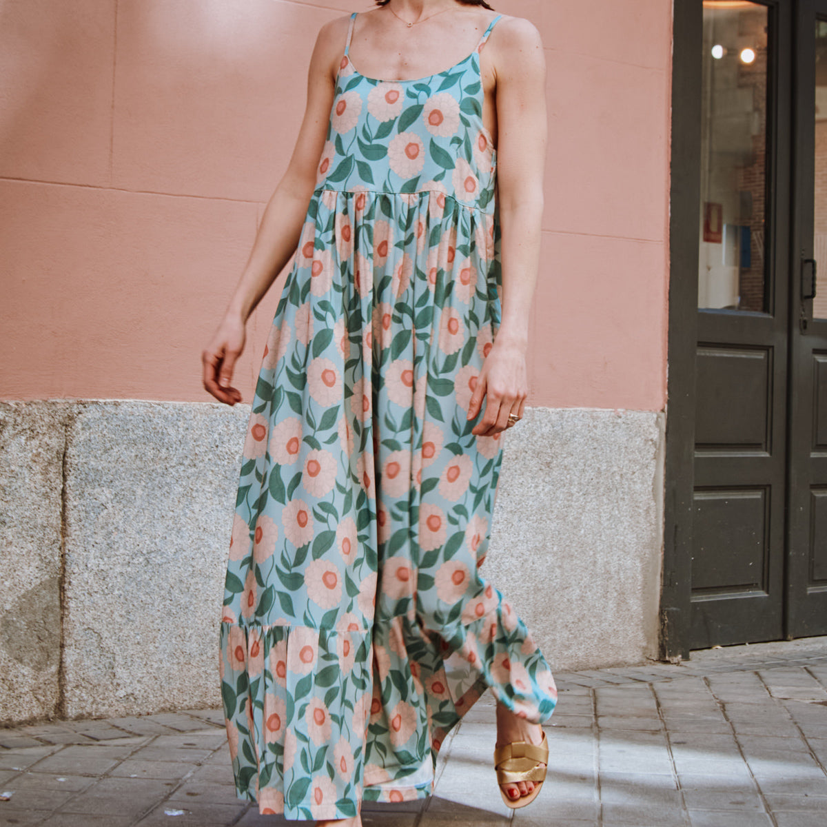 Robe femme Léna Mum en viscose fleurie Soft Bloom, vue de face