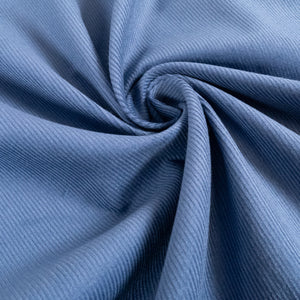 Tissu velours Milleraies fin coton - Bleu
